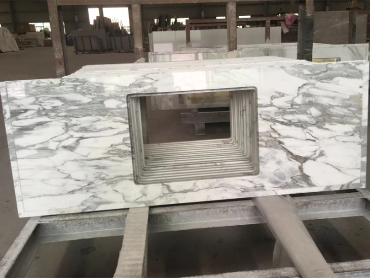 Calacatta White Marble Vanity Top For Hotel Calacatta White Marble Vanity Top For Hotel