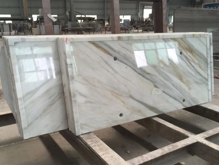 Calacatta White Marble Vanity Top For Hotel Calacatta White Marble Vanity Top For Hotel