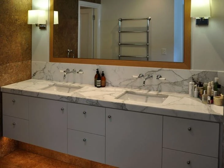 Calacatta White Marble Vanity Top For Hotel Calacatta White Marble Vanity Top For Hotel