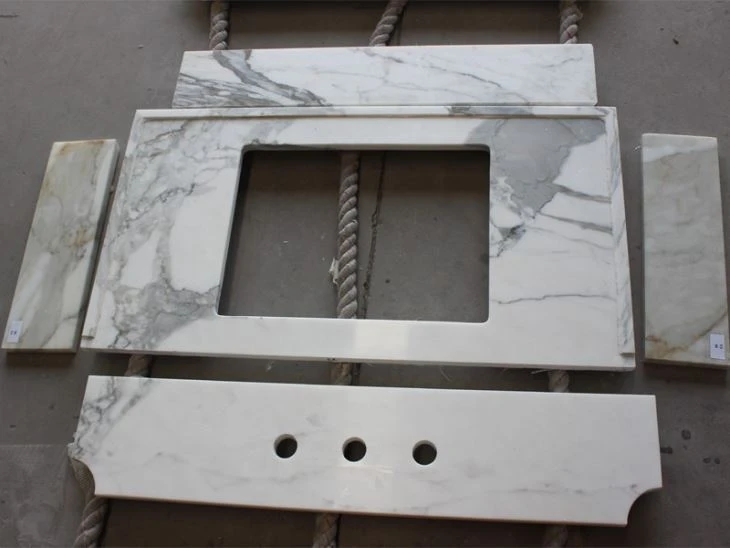 Calacatta White Marble Vanity Top For Hotel Calacatta White Marble Vanity Top For Hotel