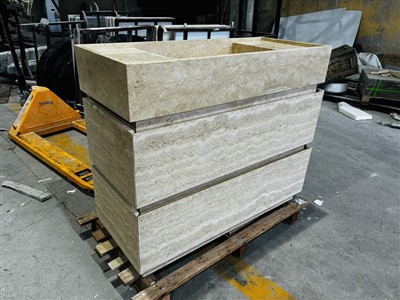 Vit Travertin Handfat